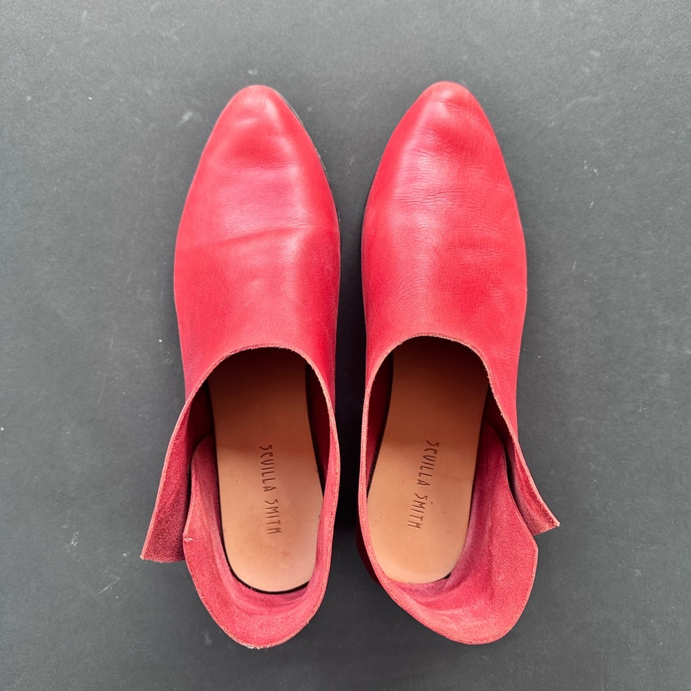 Sevilla Smith bright red leather boots